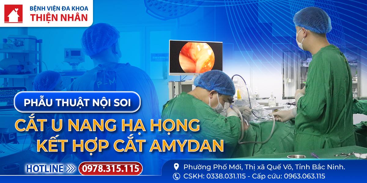 PHẪU THUẬT NỘI SOI CẮT U NANG HẠ HỌNG KẾT HỢP CẮT AMYDAN